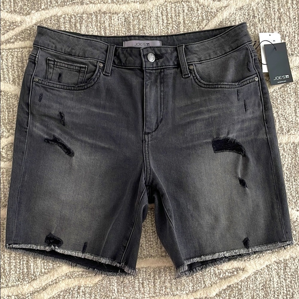 NWT JOE’S JEANS Black Distressed Jean Shorts - 29
